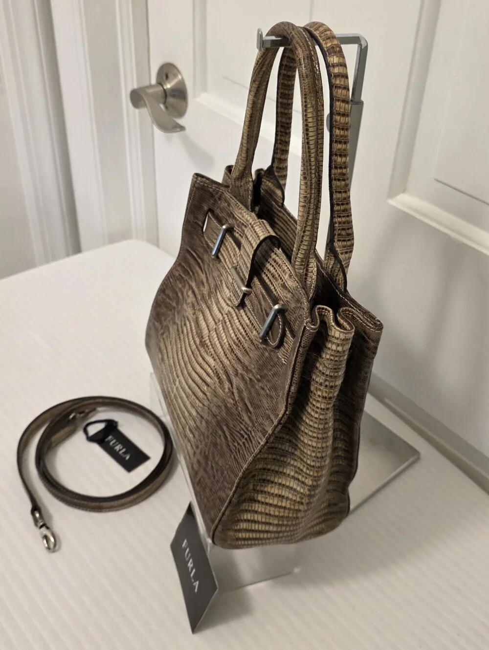 Furla textured brown